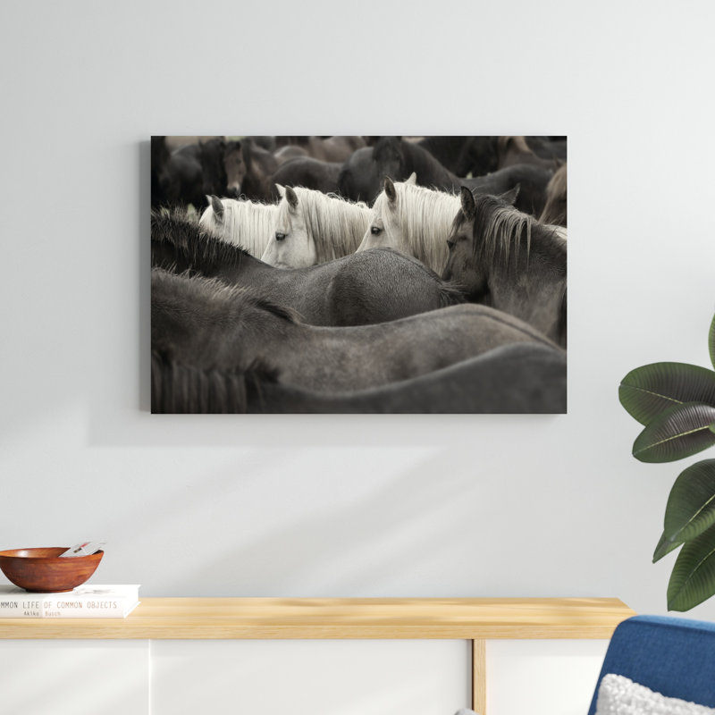 Chevaux blancs, H 24 po x l 36 po x P 1,25 po
