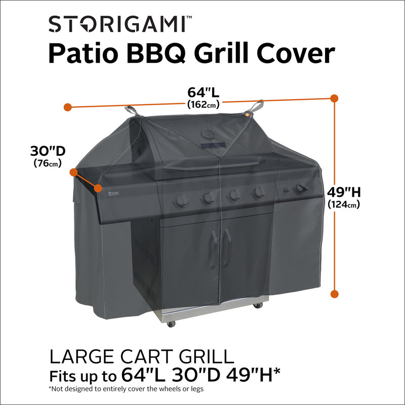 Housse pour barbecue Ayvin, Noir anthracite, H 49 po x l 30 po x P 64 po