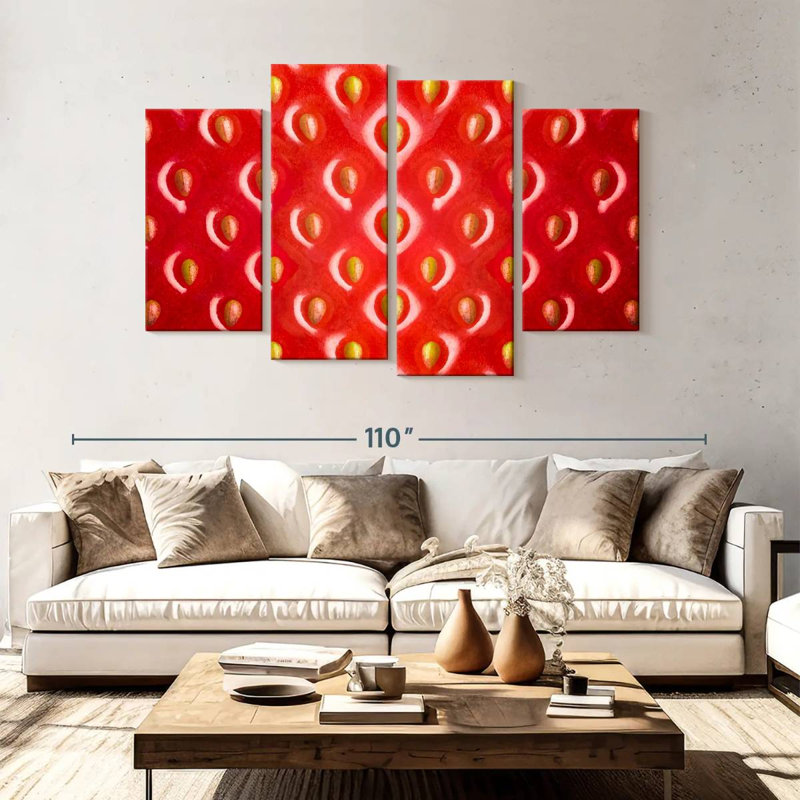 Yarlin Magnified Red Strawberry, 54" H x 84" W