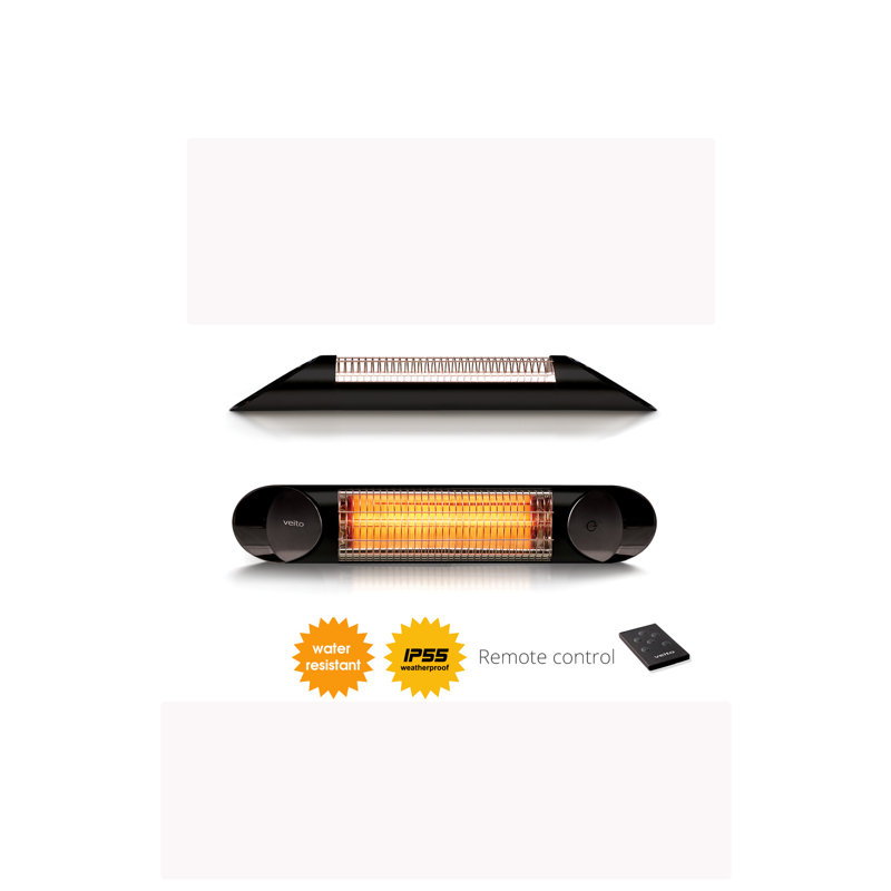Electric Ceiling Mounted Patio Heater, Black