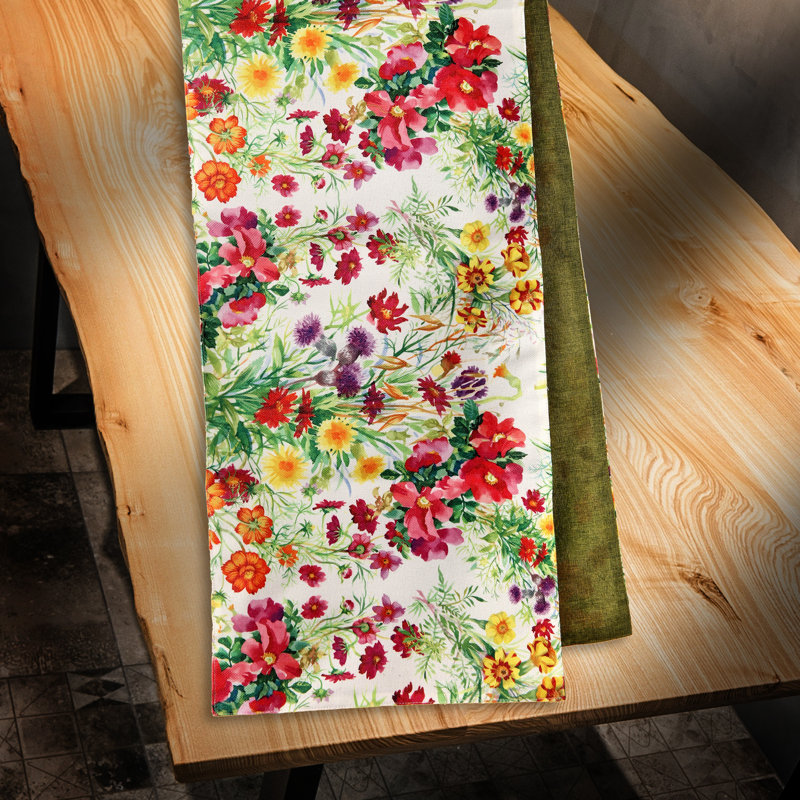 Chemin de table floral 100% coton