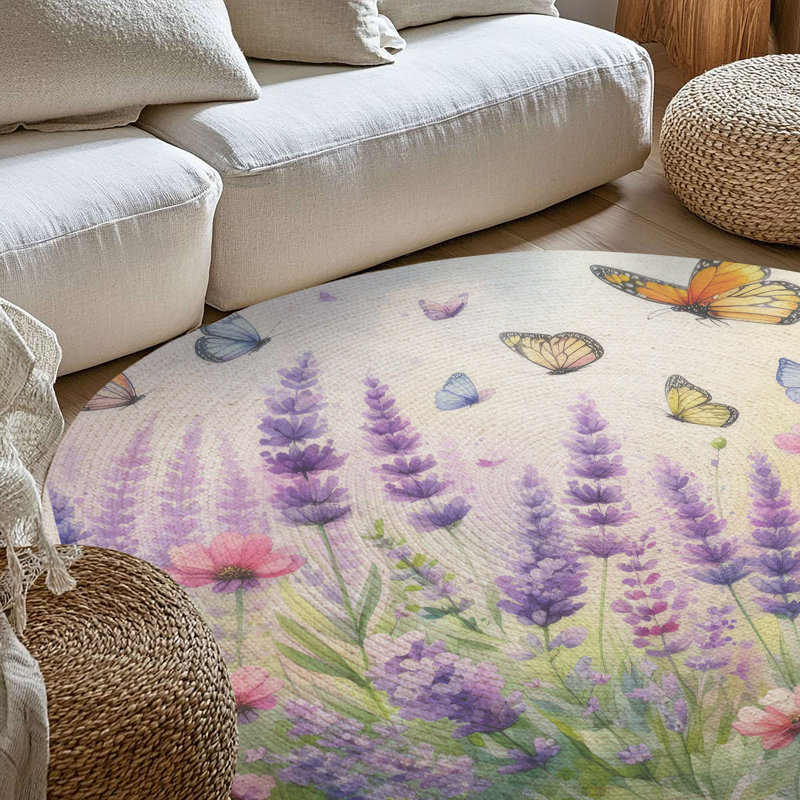 Tapis tressé Petal Wings, Rond 5 pi