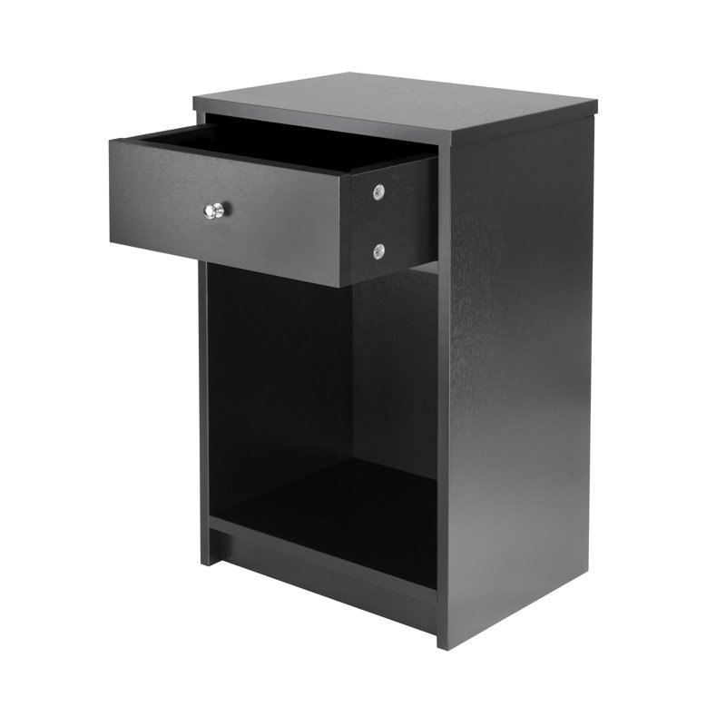 Lesse End Table with Storage, Black