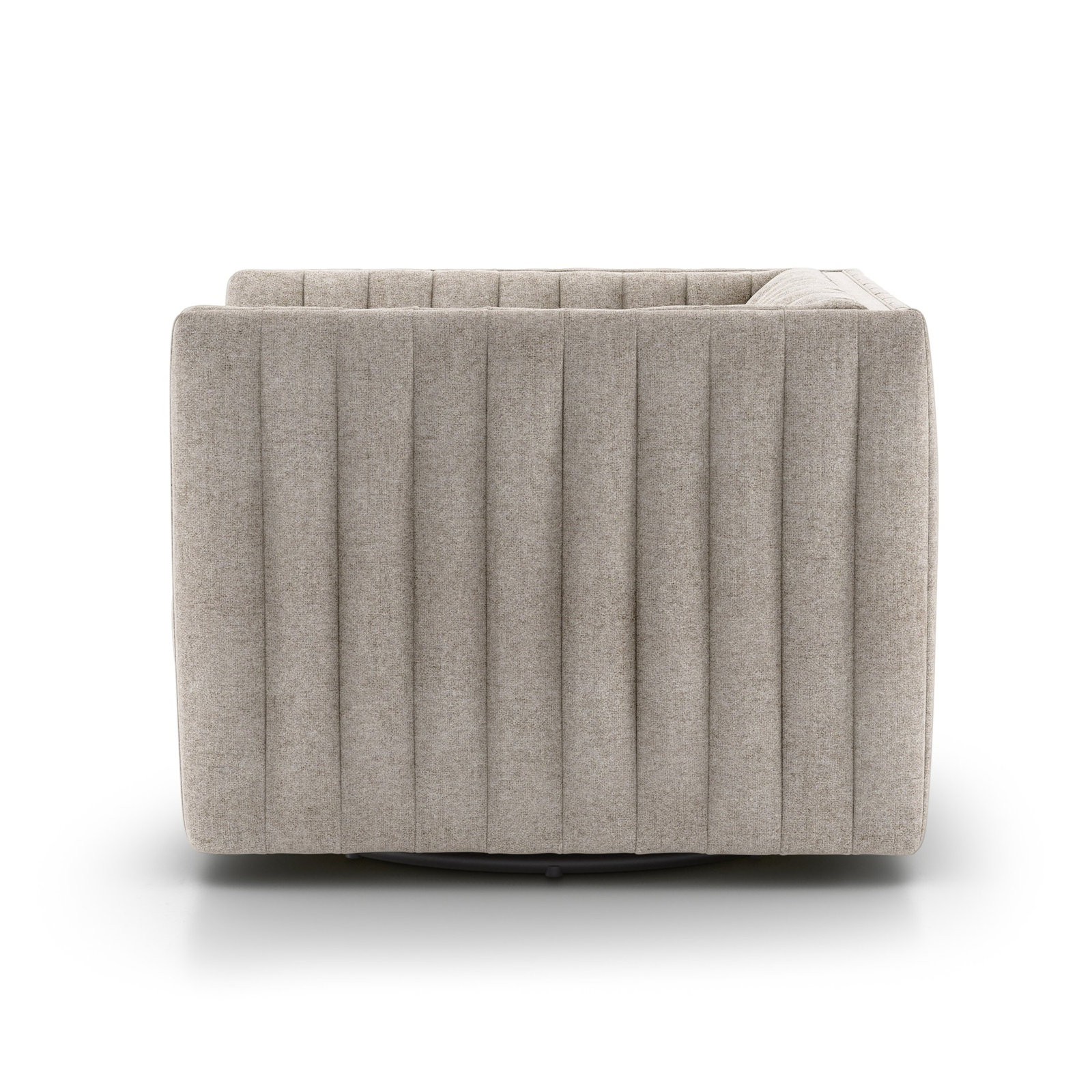 Brandt Genuine Leather Swivel Armchair, Orly Natural Polyester