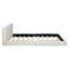 Lit plateforme tapissier avec tissu en velours, lit au sol avec structure solide