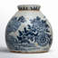 Sonoma Decorative Stoneware Ginger Jar with Flower Prints and Distressed Finish