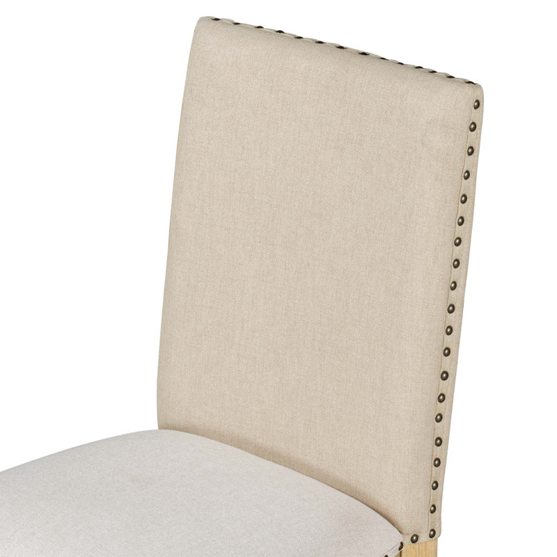 19.6'' H Fabric Upholstered Side Chair, Natural Wood Wash