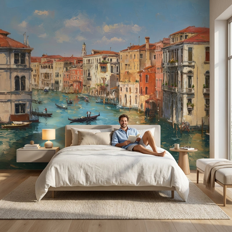 Décoration murale amovible Venice, 120"x96", Peel and Stick