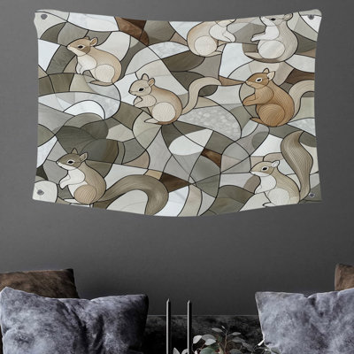 Squirrels Wall Tapestry -  Animal Wall Decor