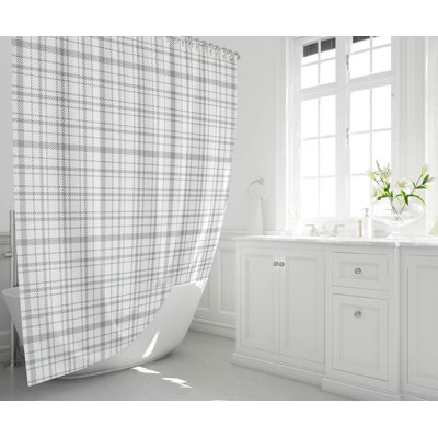Liz Plaid Ultra-Thin Lightweight Shower Curtain
