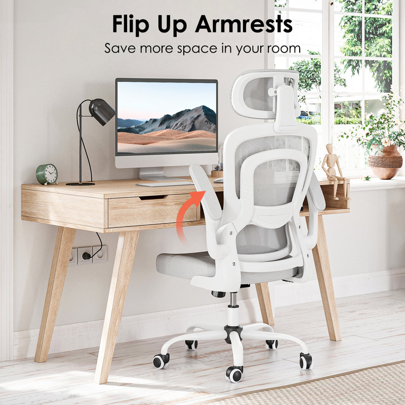 Task Chair with Headrest, Gray