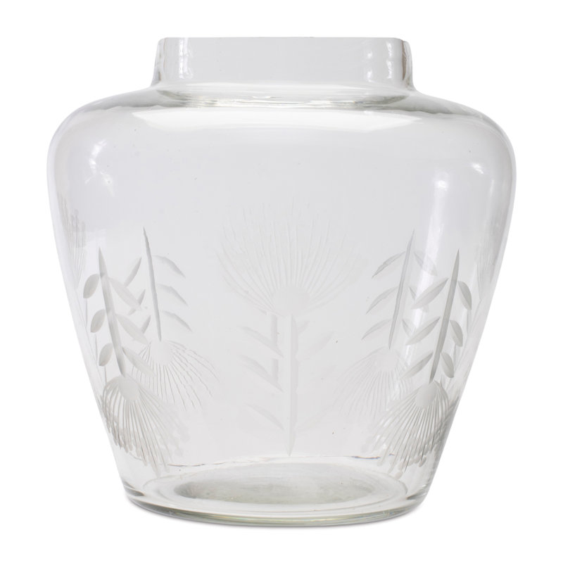 Vase en verre gravé à l'urne