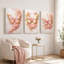 3 Pcs Pink 3D Butterfly Floral 16 × 20 in (40 × 50 cm) Romantic Canvas Wall Decor for Bedroom Living Room