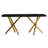 Modern 9-Piece Dining Table Set, Large 71" Rectangular Glass Table with Double X-Shaped Gold Base and 8 White Cantilever Chairs-22661659-31726607-31726613