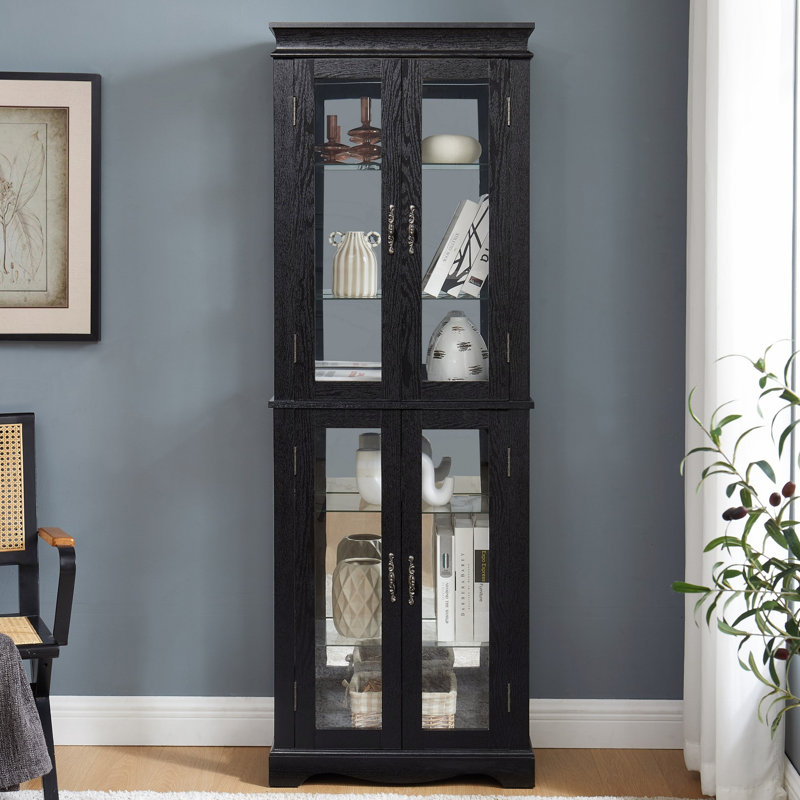 Vitrine lumineuse en verre, armoire de rangement pour le salon, cuisine