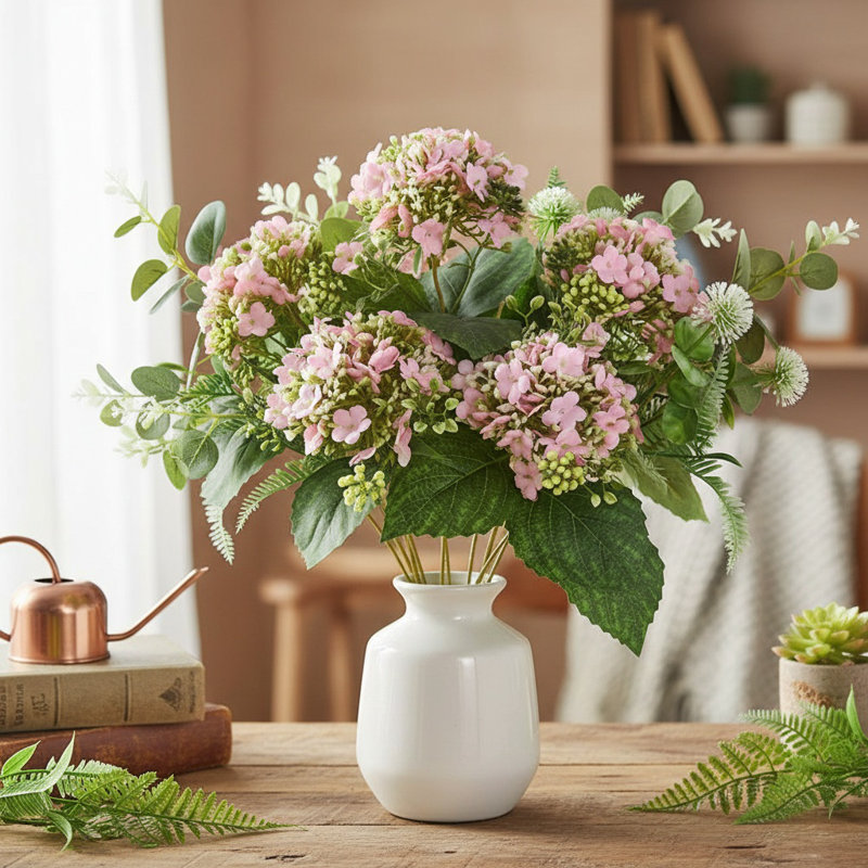 Fluffy Fluffy Fluffy, paquet de 2 tiges de Viburnum artificielles, Rose