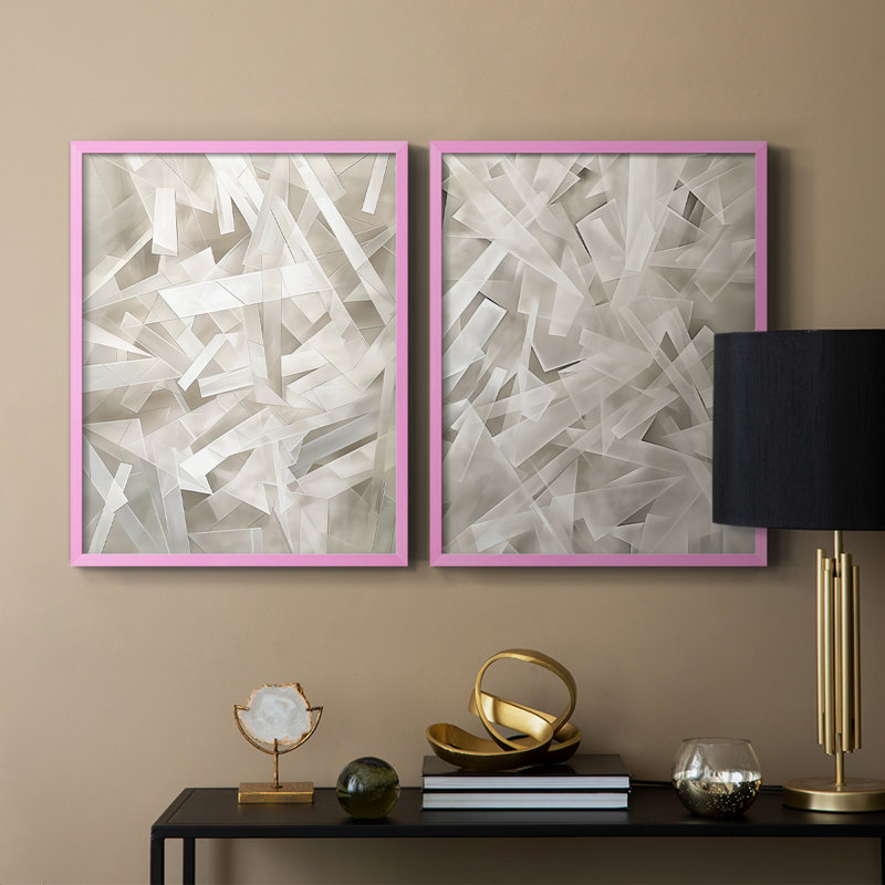 Reproduction encadrée ABSTRACT Series LV-Premium - prête à être accrochée - aucun clou requis - aucun clou requis, Rose