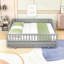 Lit plateforme extensible en bois avec garde-corps et lattes-121403376-121403375