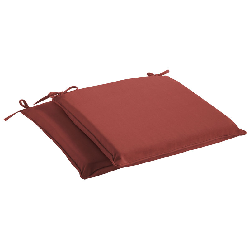 Macaire Sunbrella Outdoor 2'' Dining Chair Chair Pad, 2" H x 19" W x 16" D, Canvas Henna Sunbrella® Canvas