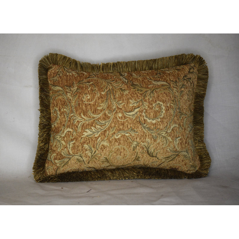 Chenille Rectangular Vine Floral Gold Leaf, 12'' x 17''