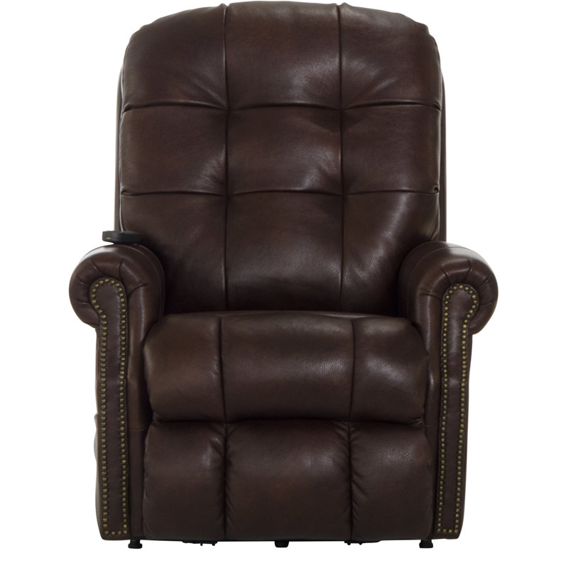 Hudson Square Upholstered Lift Assist Power Recliner, Walnut Leather Match