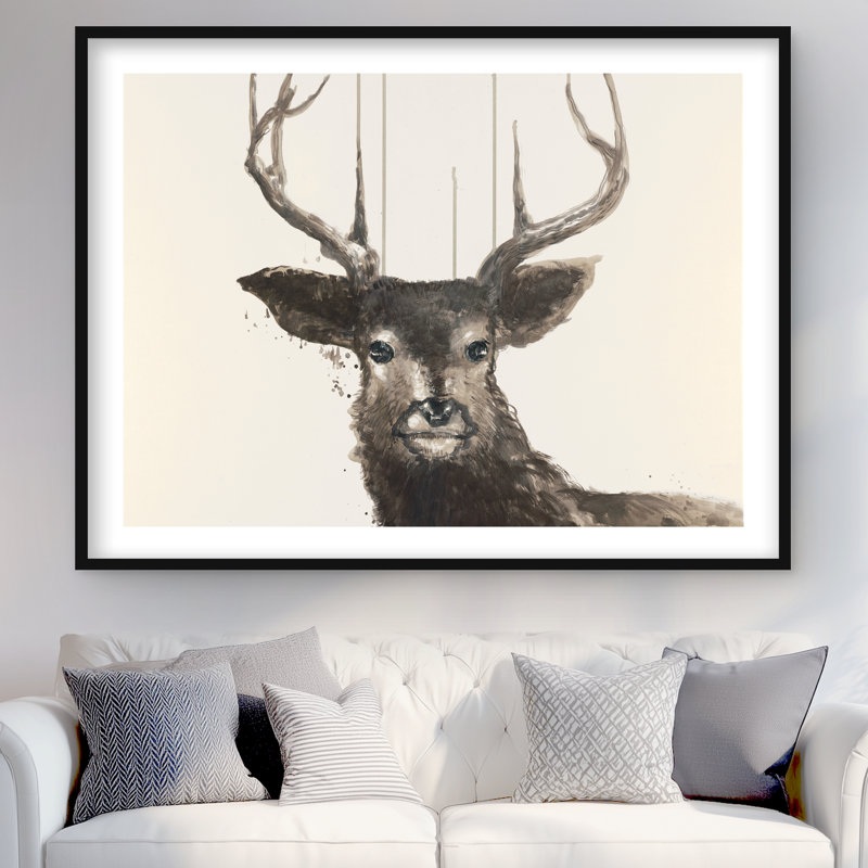 Abstrait cerf, H 36 po x l 48 po, Noir