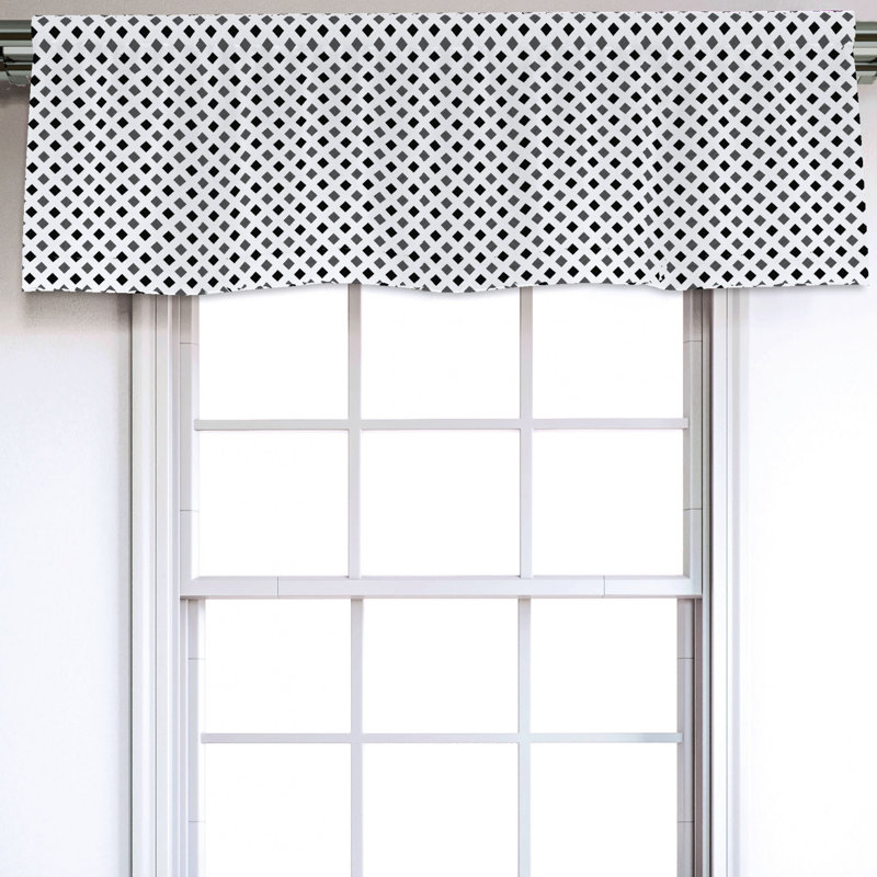 Sateen Geometric Ruffled Window Valance