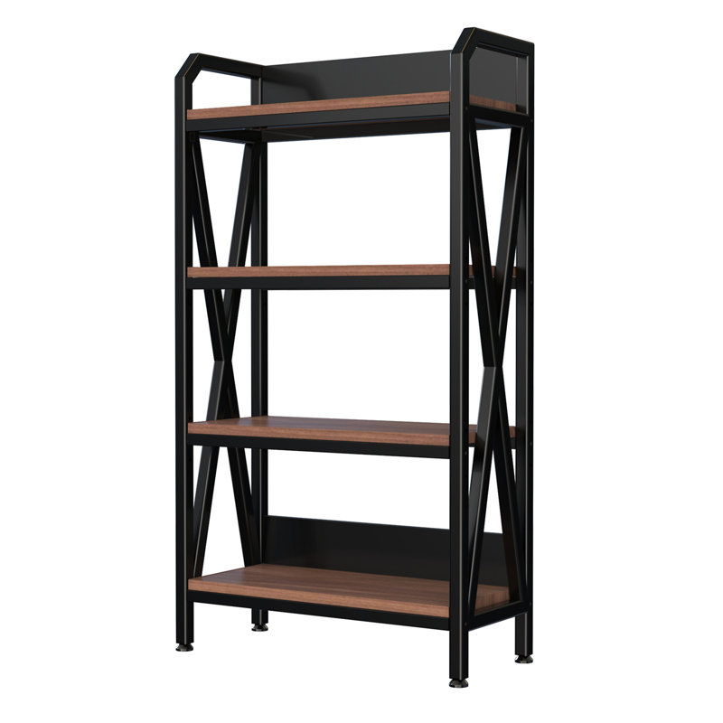 Étagère de cuisine 56,30 po à 4 niveaux avec tablettes de rangement en métal et en bois, H 56,3 po x l 33,5 po x P 15,8 po