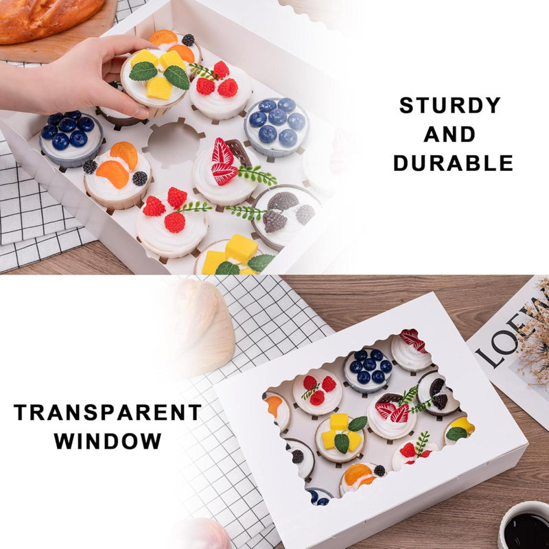 Cupcake Boxes Cupcake Containers With Window Food Grade Cupcake Holder Easy Transport And Presentation  Ideal For Cupcakes Desserts And More