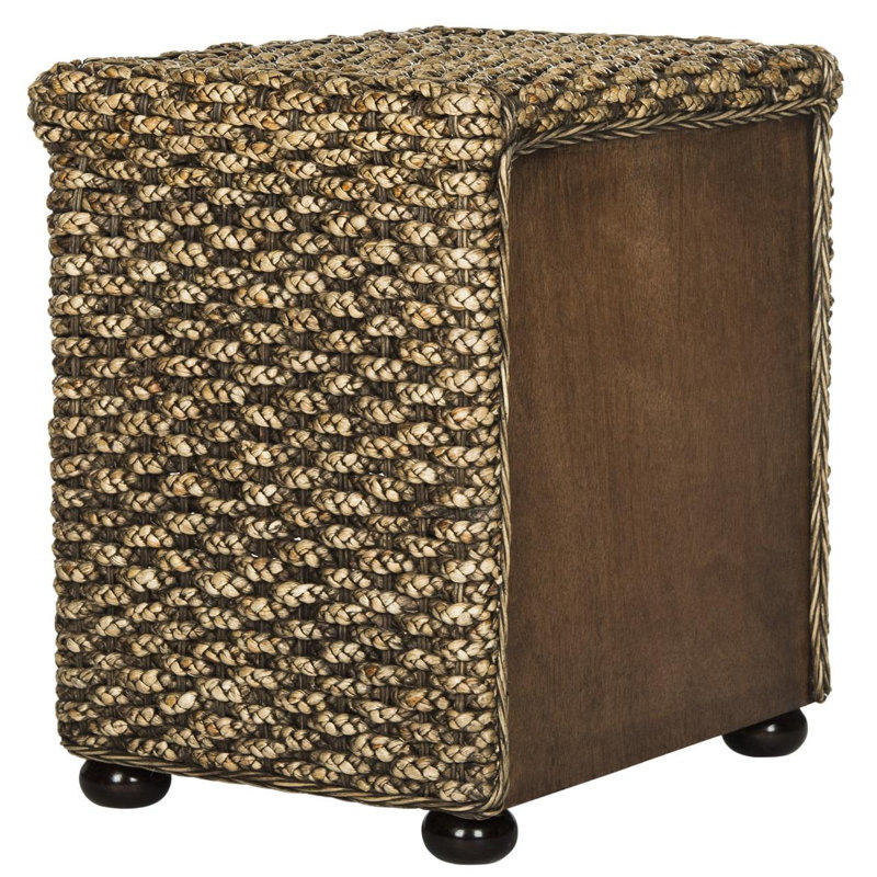 Elegant Willow 22.1'' W Wicker Nightstand –Coastal Rattan Side Table with Drawer, Open Shelf Storage