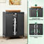 Armoire de rangement avec roulettes, 4 tablettes réglables en verre pour le salon