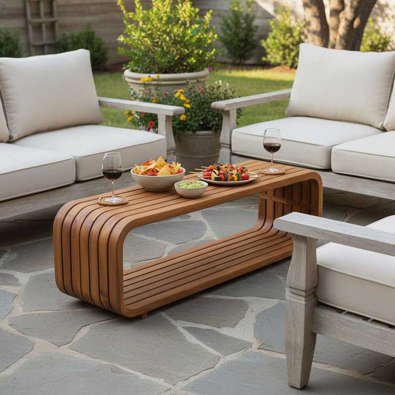 Table basse en bois d'acacia