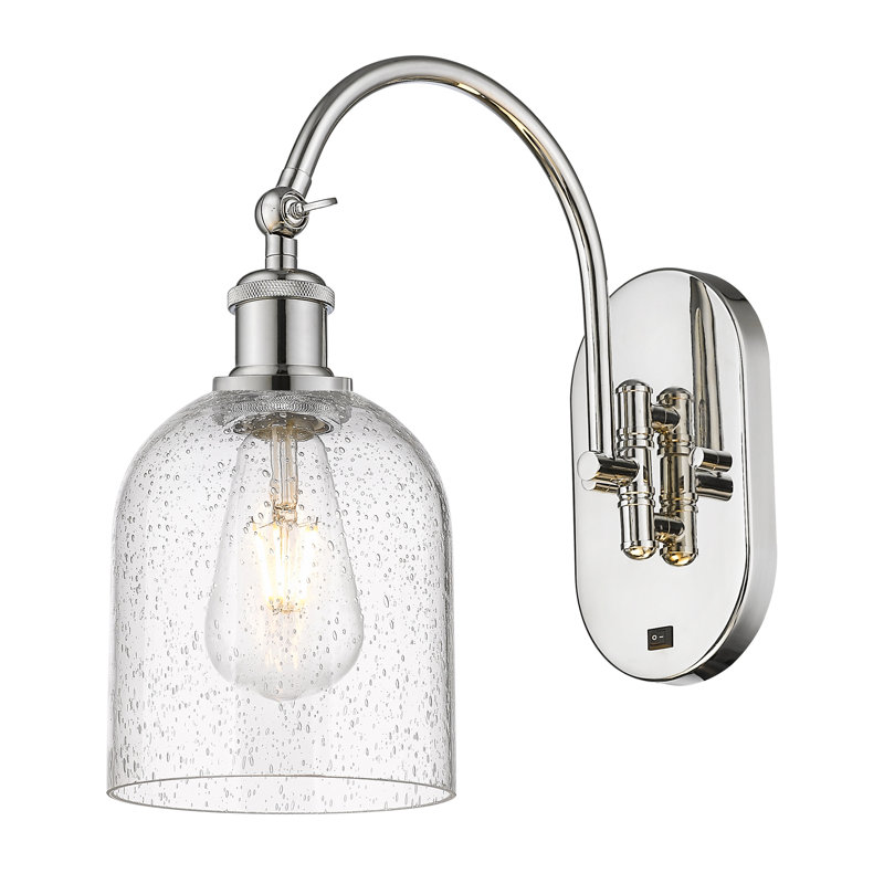 Odaniel Steel Armed Sconce, Polished Nickel, Seedy