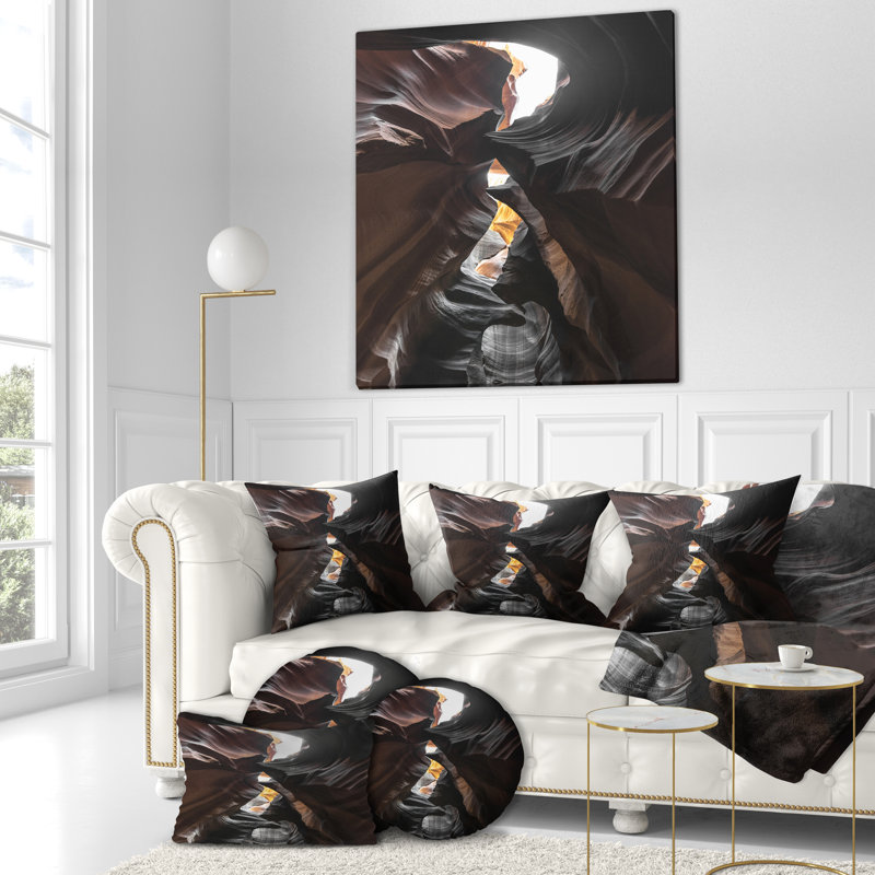 Coussin lumineux à imprimé paysage d'antanope incandescent, 18 po x 18 po, Coussin décoratif