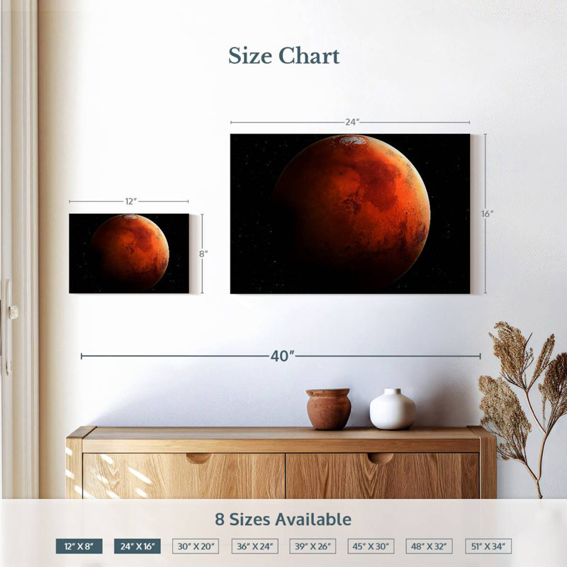 Oberle Fascinating View Of Mars, 16" H x 24" W