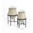 2-Piece Beige Cachepot Planter Cauldron Set with Black Stands