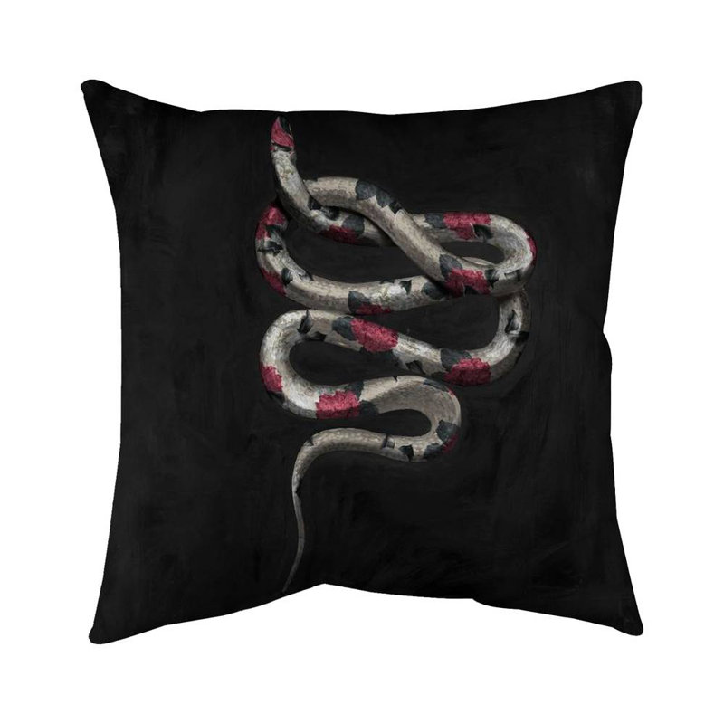 Snake flowers - 20"x20" Throw pillow - Poly twill - Print on demand