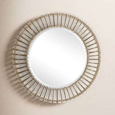 Nalewicki Textured Glass Round Mirror