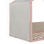 Lits à baldaquin rose doux, cadre en bois aggloméré simple, chambre à coucher moderne pour la maison