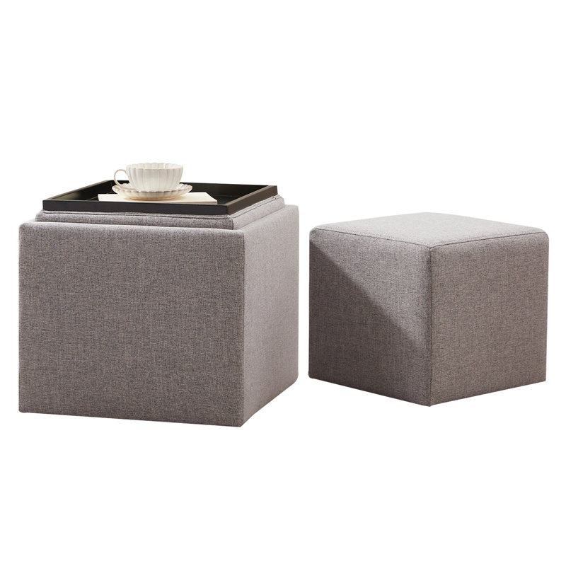 Costner Upholstered Storage Ottoman set, Gray