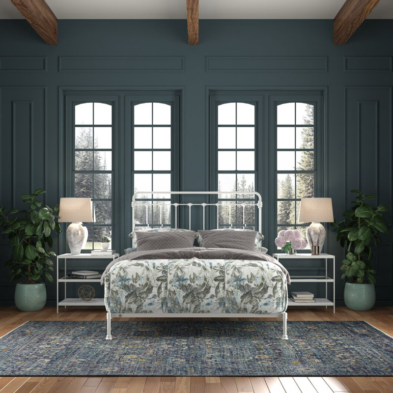 160 Picket Fence Bed | Hidden Foot Standard, King, Gloss White