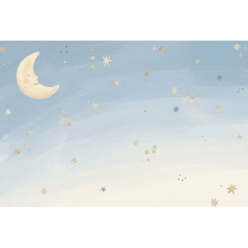 Papier peint lune, étoiles, ciel étoilé, 100 po x 96 po, Peler et coller