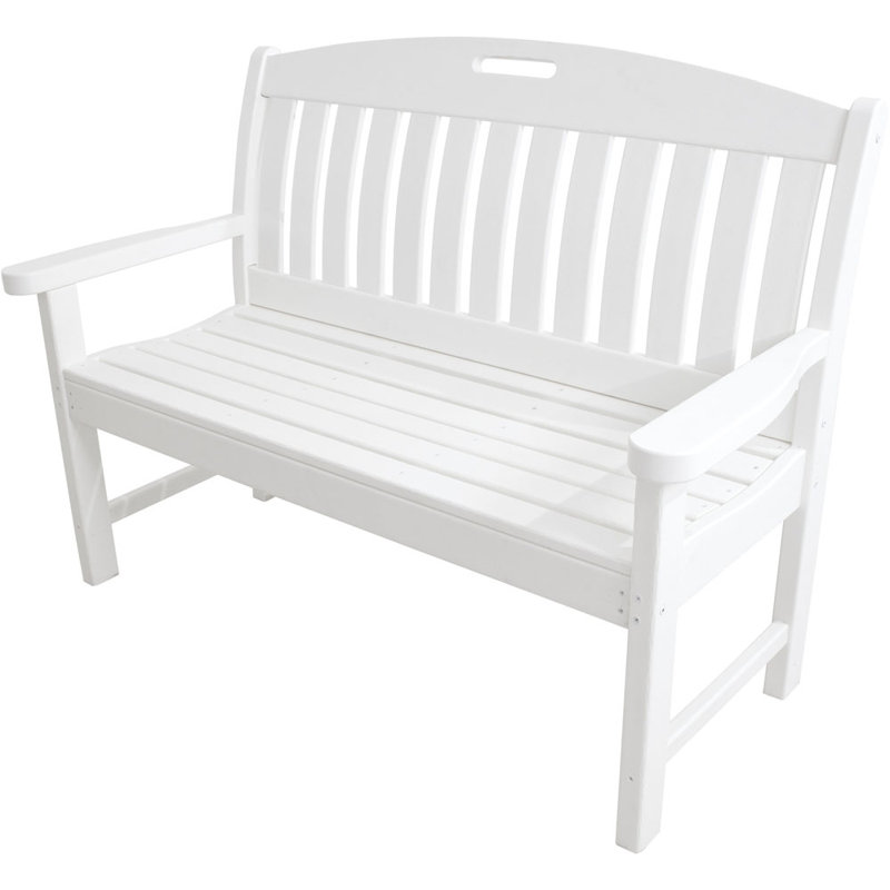 Stines Plastic Outdoor Bench, 37.5" H x 51.75" W x 25" D, Teak