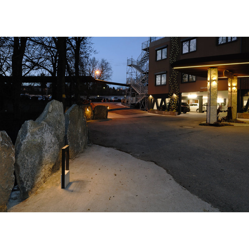 Chertan Dark Grey Integrated LED Aluminum Pathway Light, 45cm H x 17cm W x 7.2cm D