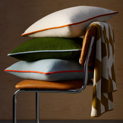 Lombard Wool Blend Reversible Throw Pillow