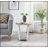 Contemporary Round End Table with Shelf, Gray