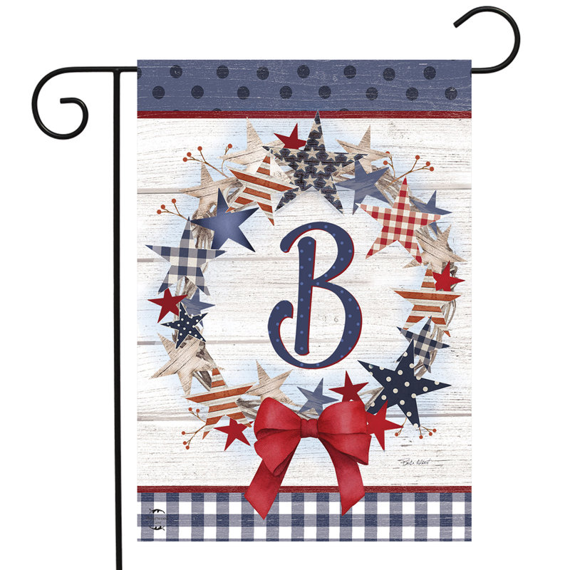 Drapeau de jardin American Wreath Monogram B