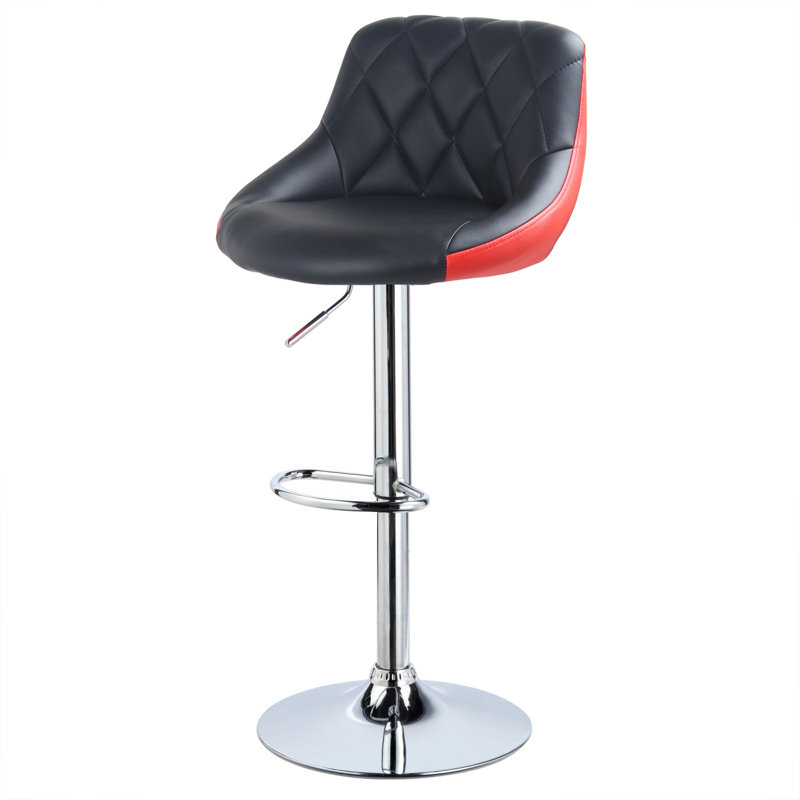Dequay Swivel Bar Stool, Black/Red