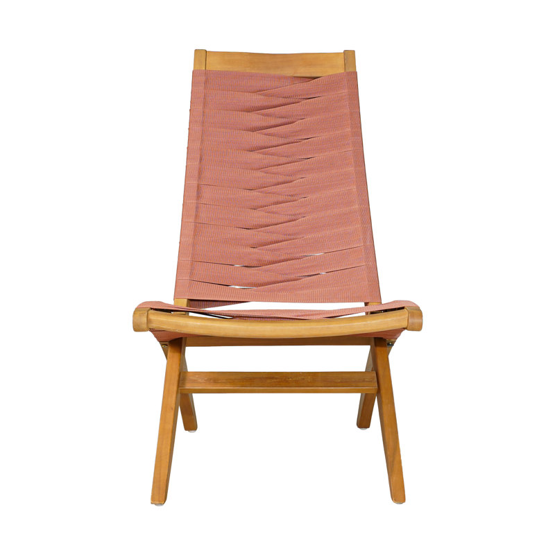 Chaise longue moderne pour salon en rotin synthétique et bois d'acacia