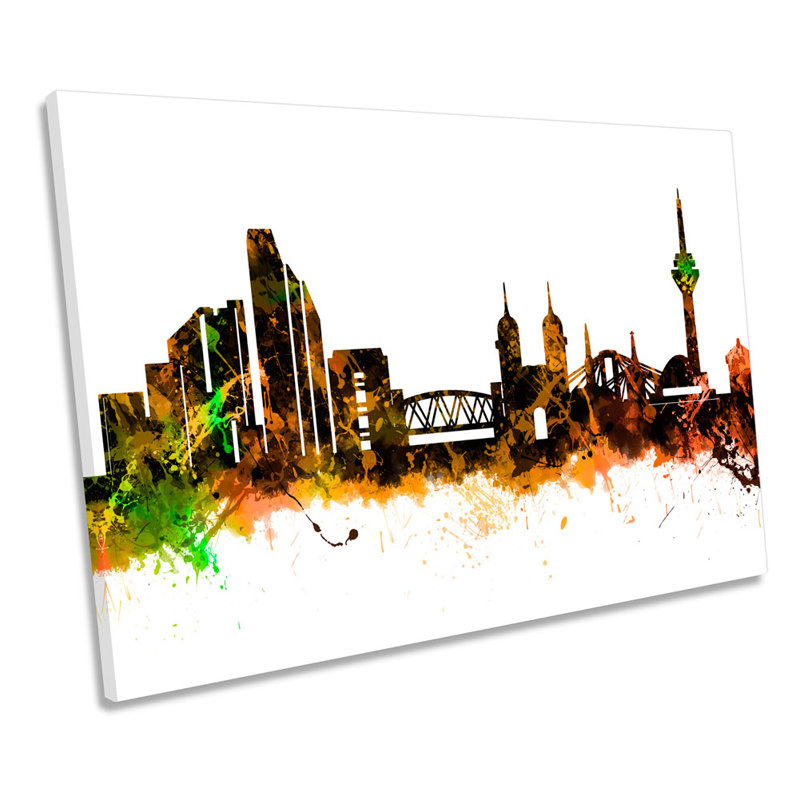 City Of Dusseldorf Skyline Germany - Wrapped Canvas Print, 30.5cm H x 45.7cm W x 2cm D